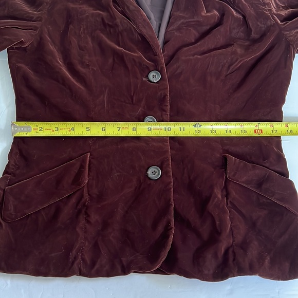 🍁   LUXURIOUS Chocolate Brown VELVET JACKET by FOSSIL - Picture 12 of 14